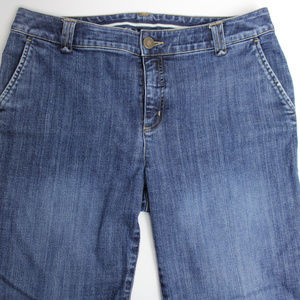 LANDS' END Jean Woman SZ 12 Fitted Leg Stretch Dnm